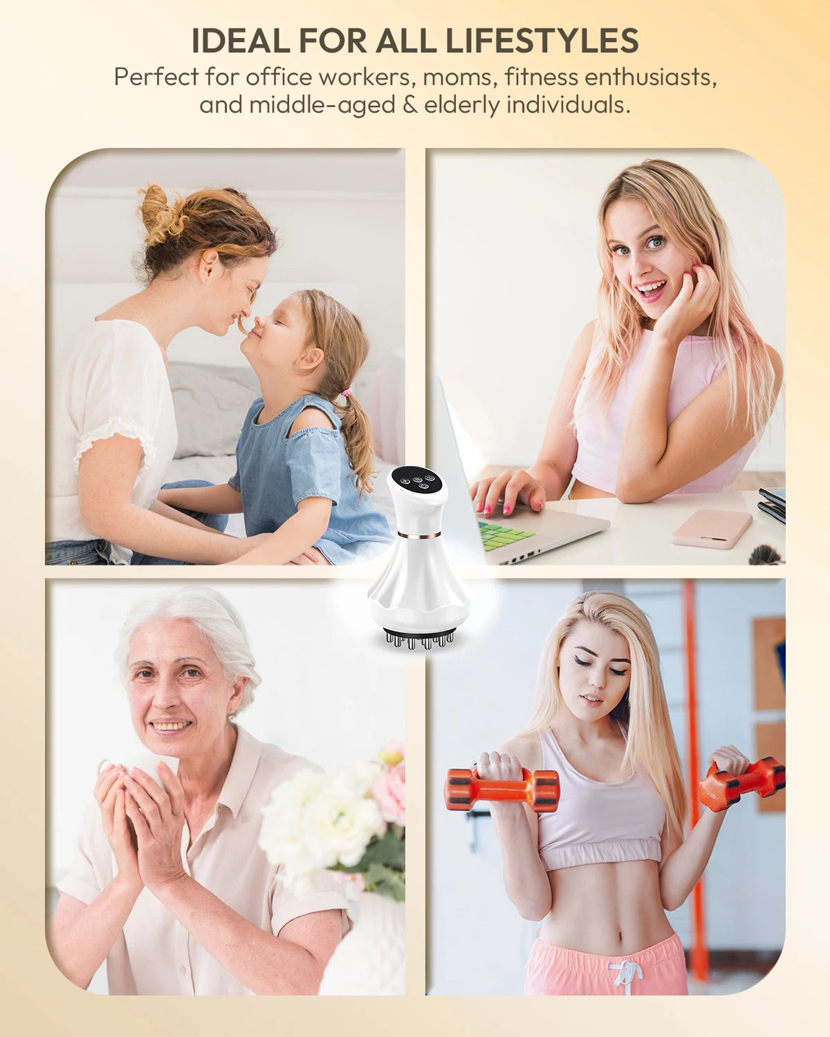 Heat-Enhanced Lymphatic Drainage Massager – Vibrating Body Massager with 3 Modes & 9 Levels of Intensity