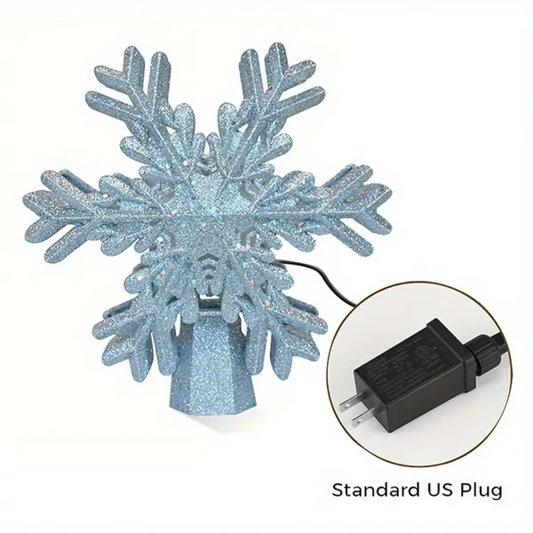 LED Snowflake Projector Christmas Tree Topper Lights