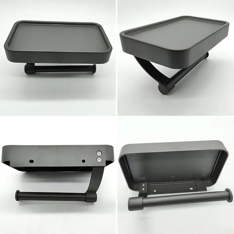 Stainless Steel Toilet Paper Holder with Shelf | Space-Saving & Durable