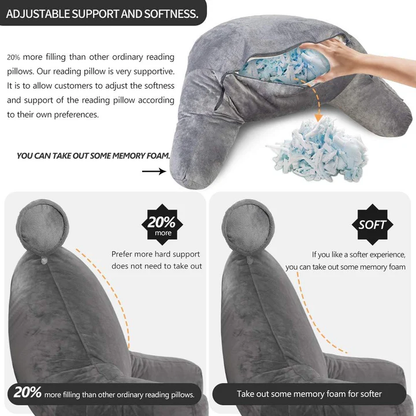 Armed Reading Pillow for Bed Support