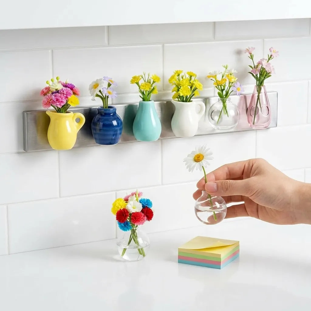 Mini Ceramic Vase Magnets – Decorative Refrigerator Magnets
