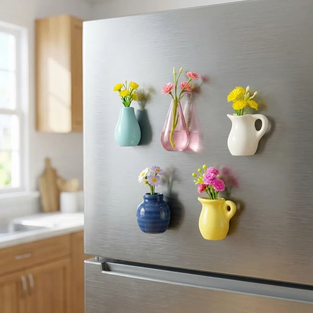 Mini Ceramic Vase Magnets – Decorative Refrigerator Magnets