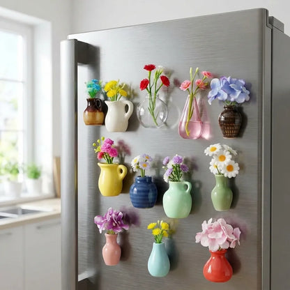 Mini Ceramic Vase Magnets – Decorative Refrigerator Magnets