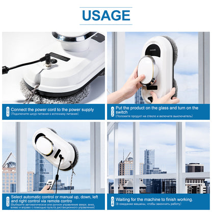 Smart Window Cleaning Robot with Remote – Streak-Free Glass Cleaner
