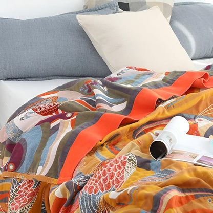 Tropical Paradise Cotton Blanket for Cozy Living