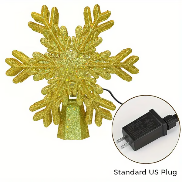 LED Snowflake Projector Christmas Tree Topper Lights