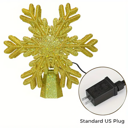 LED Snowflake Projector Christmas Tree Topper Lights