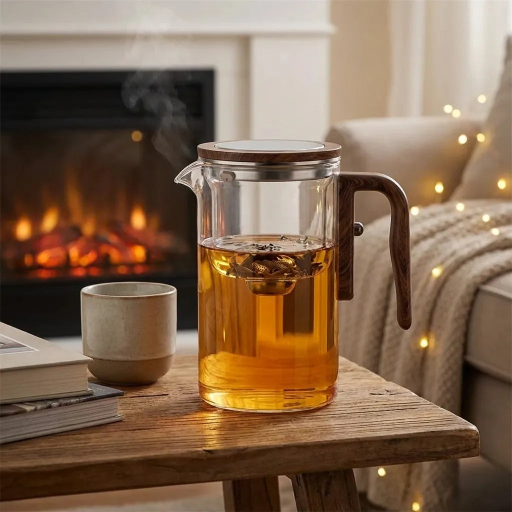 Glass Teapot with Magnetic Filtration – Easy Tea Brewing