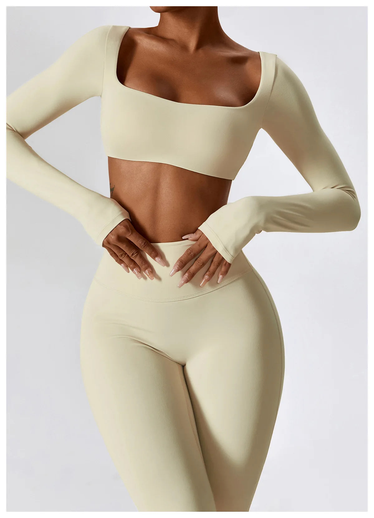 2-Piece Women's Workout Outfit - Breathable Leggings and Sports Bra Set