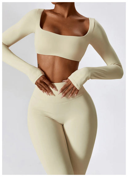 2-Piece Women's Workout Outfit - Breathable Leggings and Sports Bra Set