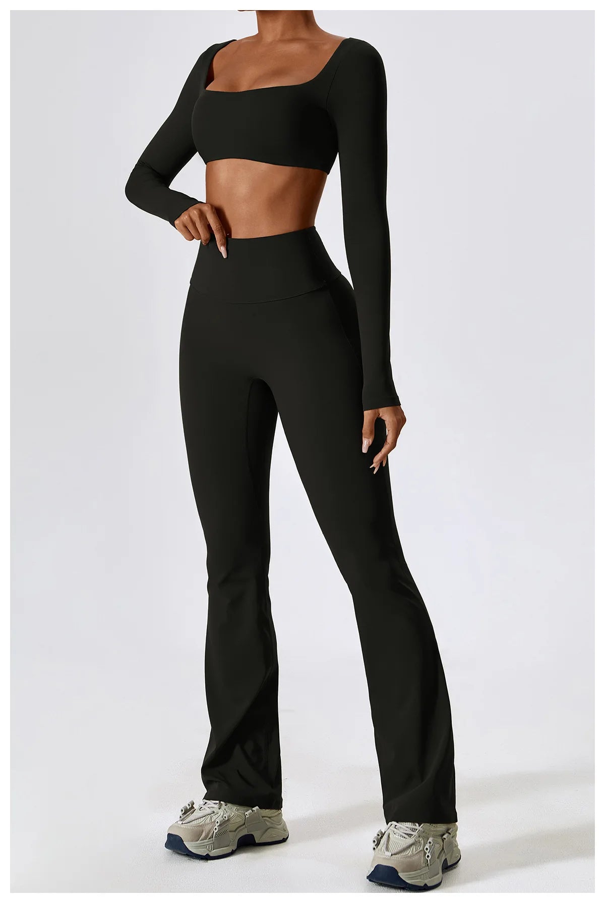 2-Piece Women's Workout Outfit - Breathable Leggings and Sports Bra Set