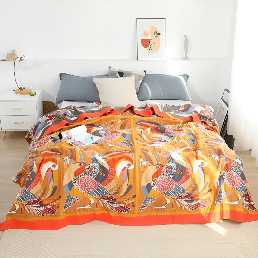 Tropical Paradise Cotton Blanket for Cozy Living
