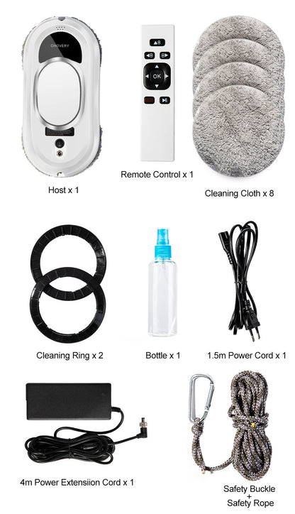 Smart Window Cleaning Robot with Remote – Streak-Free Glass Cleaner
