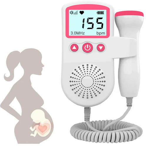 Handheld Fetal Doppler Device for Monitoring Pregnancy Heartbeat