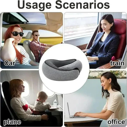 Curved Travel Neck Pillow with Memory Foam in Snail Design