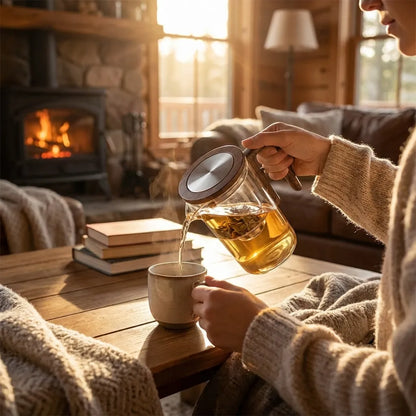 Glass Teapot with Magnetic Filtration – Easy Tea Brewing