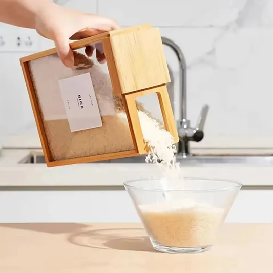 Bamboo Food Storage Container with Cereal Dispenser