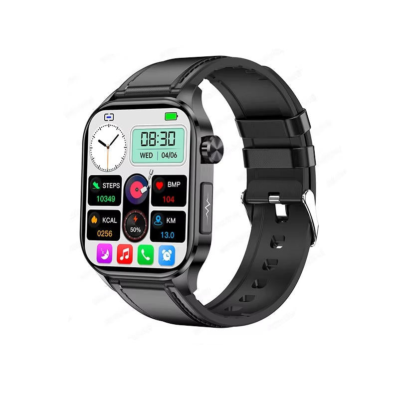 Senior Smartwatch with Large AMOLED Screen, Heart Rate, Sleep Tracking, Bluetooth Calls, and SOS Feature