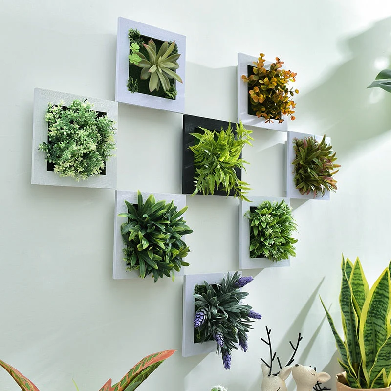 Modern Hanging Frame with 3D Art Plant for Wall Decoration