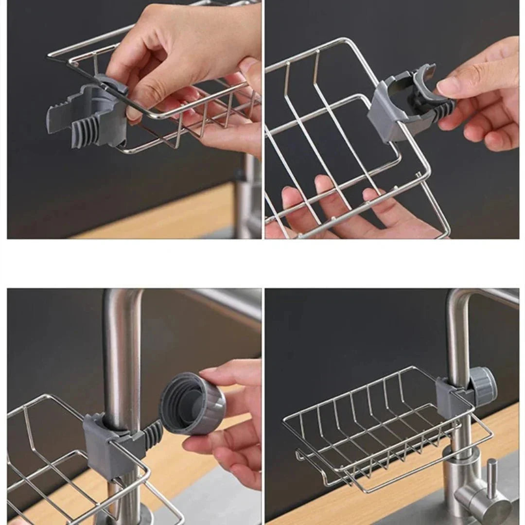 Rotating Sink Organizer – Space-Saving Storage for Sponges & Cleaning Supplies