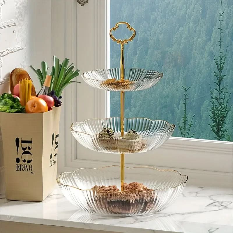 Modern 3-Tier Fruit Bowl Stand and Organizer