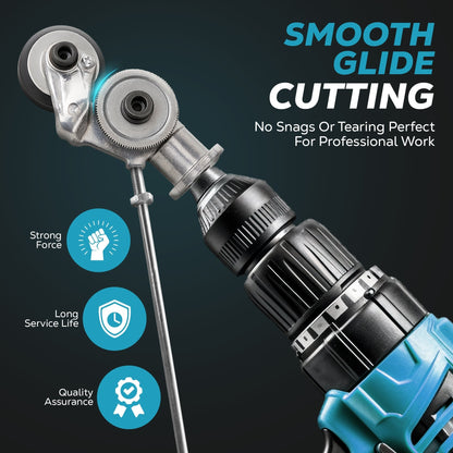 Precision Metal Cutting Drill Attachment with Dual Wheels