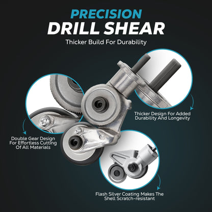Precision Metal Cutting Drill Attachment with Dual Wheels