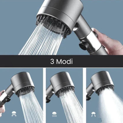 High-Pressure Showerhead with Filter & 3 Spray Settings