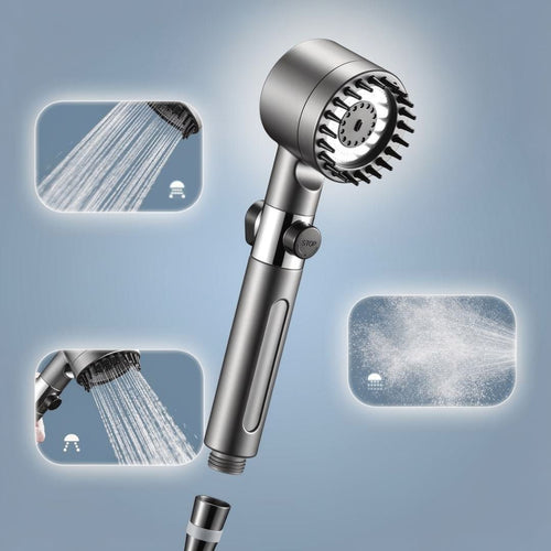 High-Pressure Showerhead with Filter & 3 Spray Settings