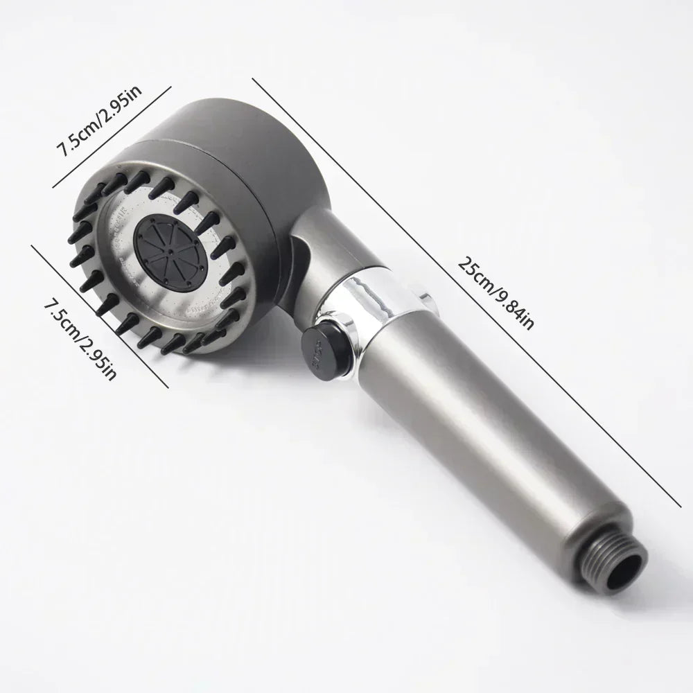 High-Pressure Showerhead with Filter & 3 Spray Settings