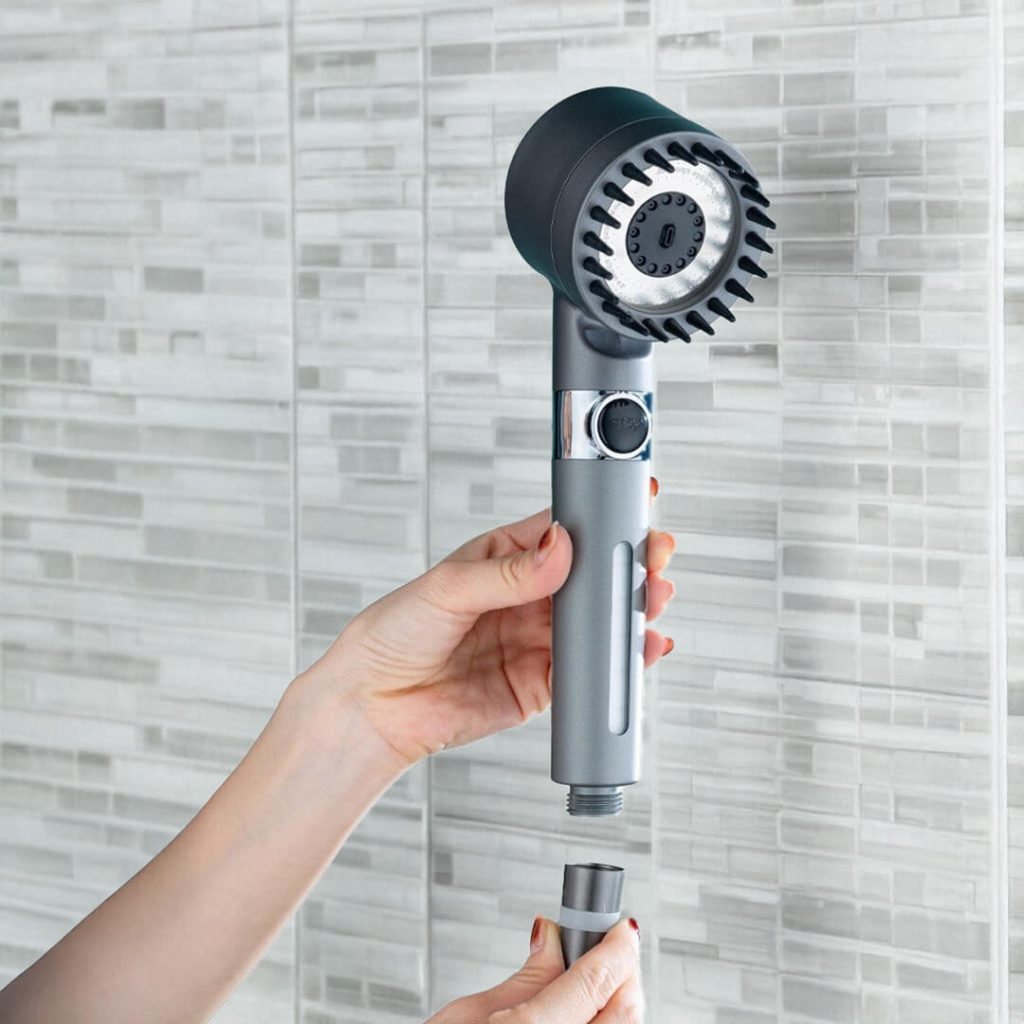 High-Pressure Showerhead with Filter & 3 Spray Settings