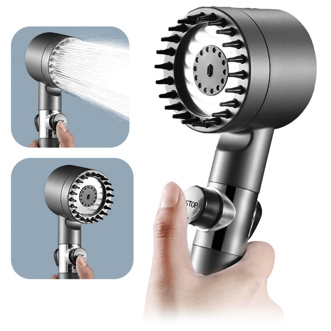 High-Pressure Showerhead with Filter & 3 Spray Settings