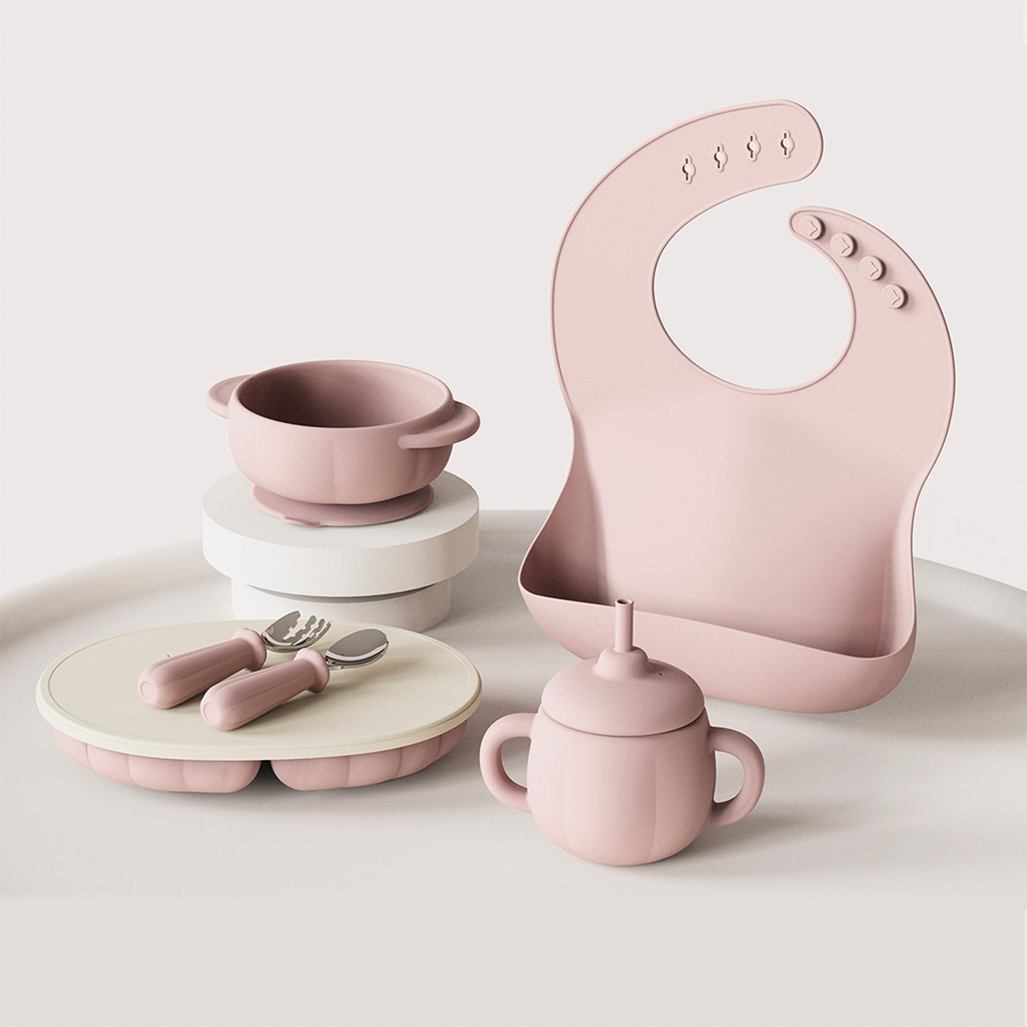 6-Piece Baby Weaning Set with Silicone Pumpkin Design