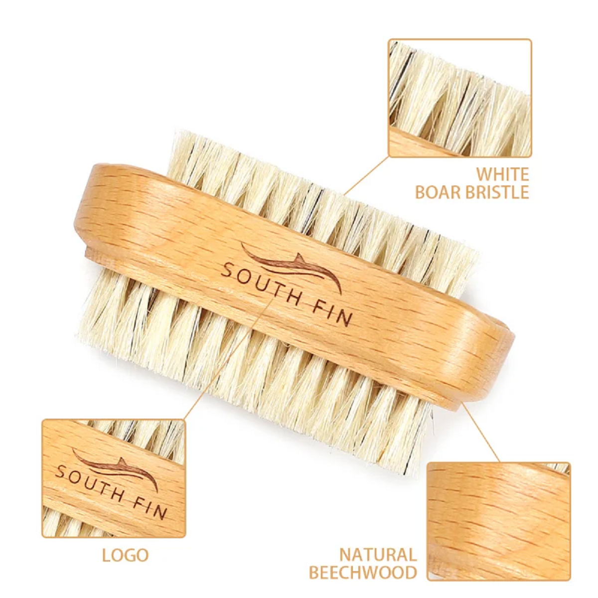 Scrubbing Brush for Manicure and Pedicure with Natural Bristles