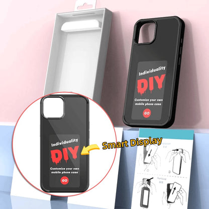 Smart Display Phone Case with Strap and Wallet Slot for iPhone 14 Pro Max