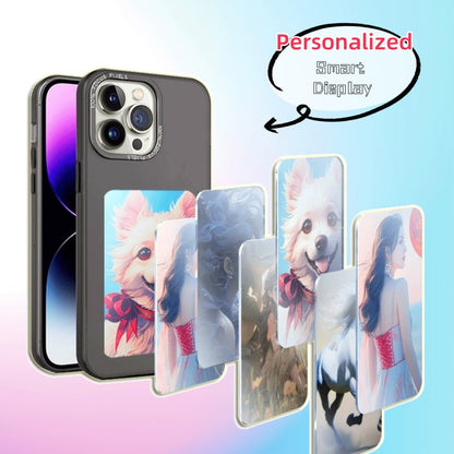 Smart Display Phone Case with Strap and Wallet Slot for iPhone 14 Pro Max