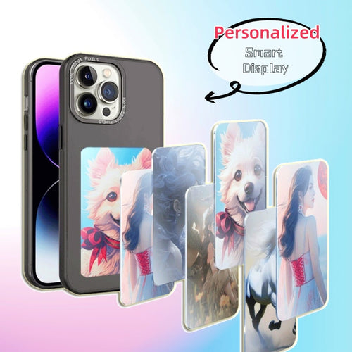 Smart Display Phone Case with Strap and Wallet Slot for iPhone 14 Pro Max