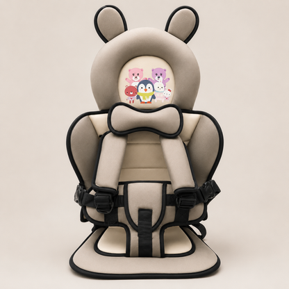 Toddler Car Seat Headrest Cushion Featuring Bear Pattern