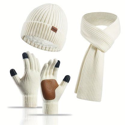 Unisex Winter Comfort Set – Knitted Beanie, Scarf, and Gloves