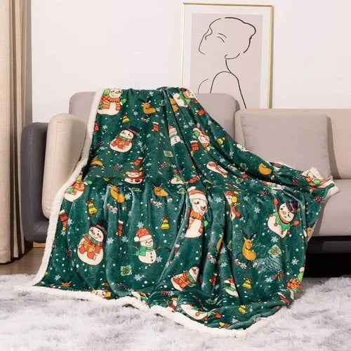 Christmas Blanket in Nordic Style - Soft Jacquard Knit Throw