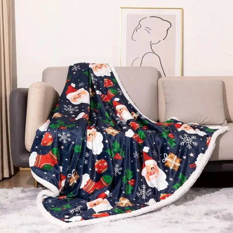 Christmas Blanket in Nordic Style - Soft Jacquard Knit Throw