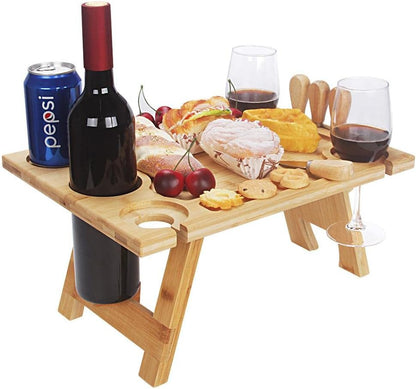 Wine and Glass Holder - Securely Keeps Bottles and Glasses in Place