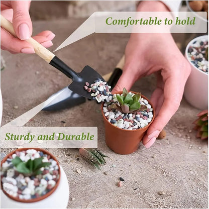 Mini Garden Tool Set - 3 Piece Kit with Ergonomic Shovel & Rake - Durable Design