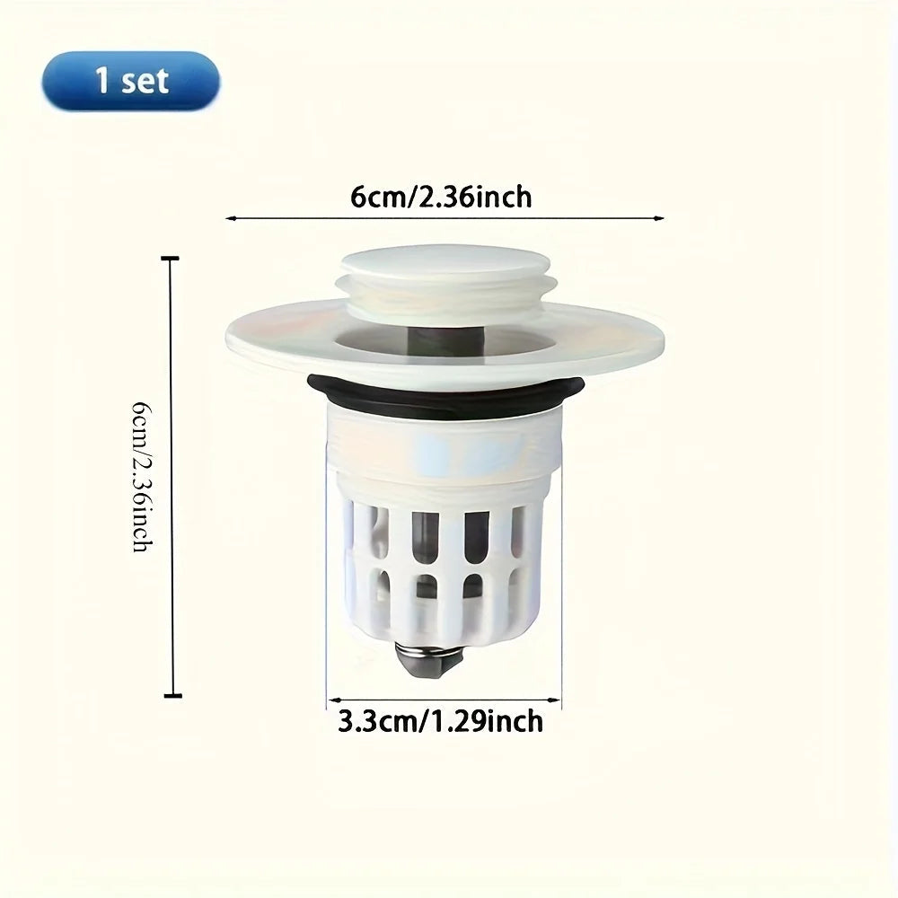 Pop-Up Sink Stopper with Strainer & Filter – Quick Drainage 6×6 cm