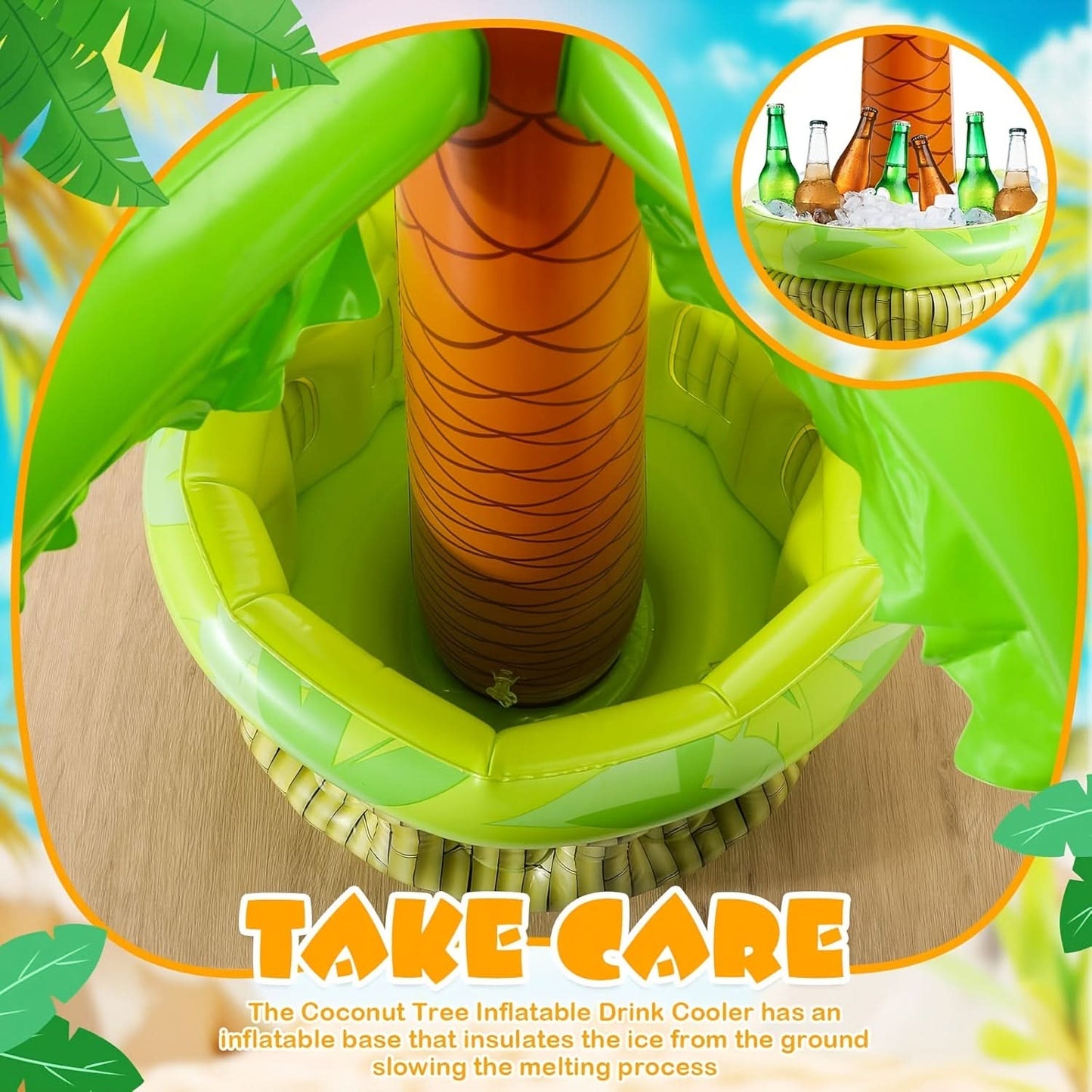 Inflatable Cooler Set for Tropical Drinks
