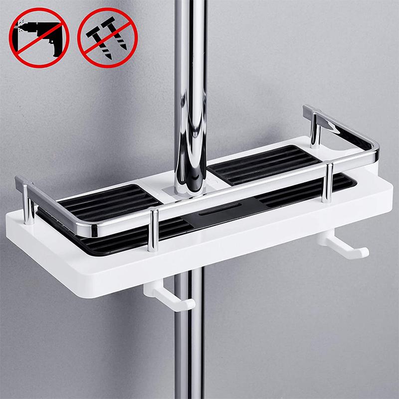 Shower Storage Organizer for Rail - No Drill Bathroom Shelf Caddy