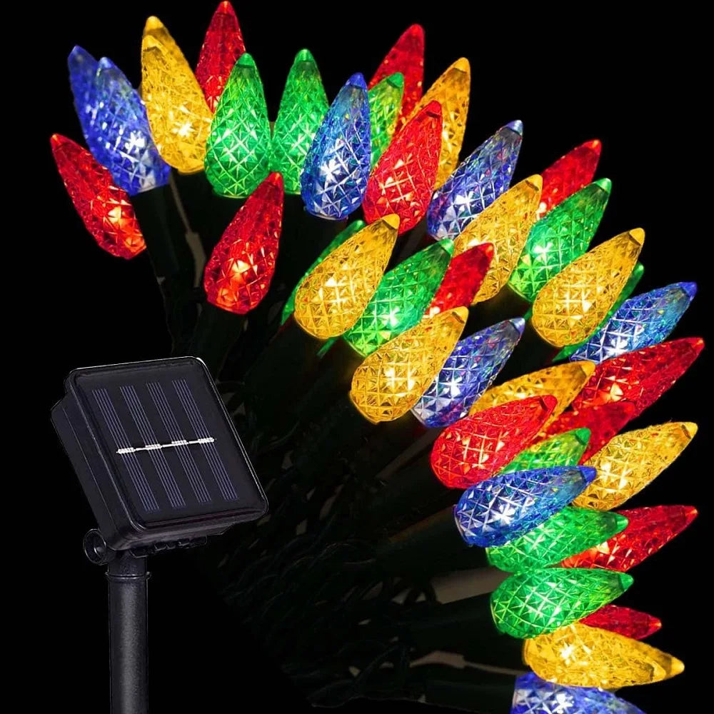 Solar-Powered Strawberry String Lights | 8 Color Changing Modes | Ideal for Garden, Balcony & Christmas