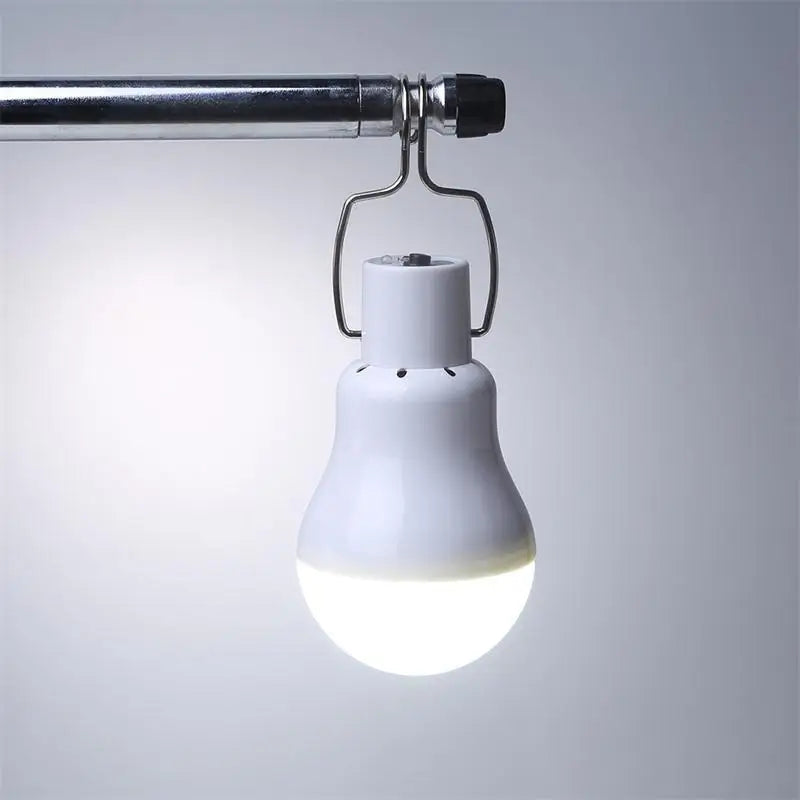 Rechargeable Solar Panel Camping Light | Portable Hook Lamp for Outdoor & Garden with Solar-LED Bulb