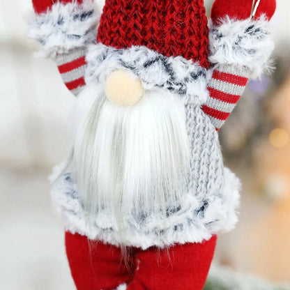 Hanging Christmas Gnome with Parachute | Handmade Plush Doll | 45×18 cm