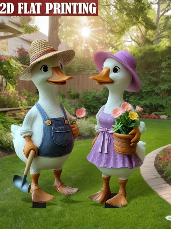 Garden Stake Duck | Playful Animal Figurine | Acrylic | For Lawn and Outdoor Decor